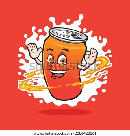 The Dancing Mascot Soft Drink Cans Vector Design