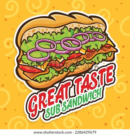 The Sub Sandwich Logo Mascot Vector Design