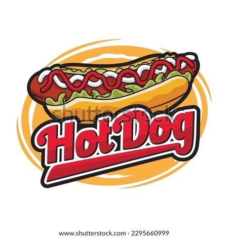 The Hotdog Logo Mascot Design hotdog sandwich logo design