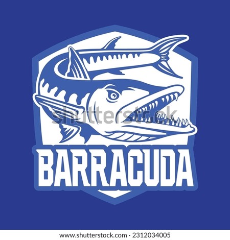 The Barracuda Fishing Logo Mascot Vector. Barracuda Fish Logo