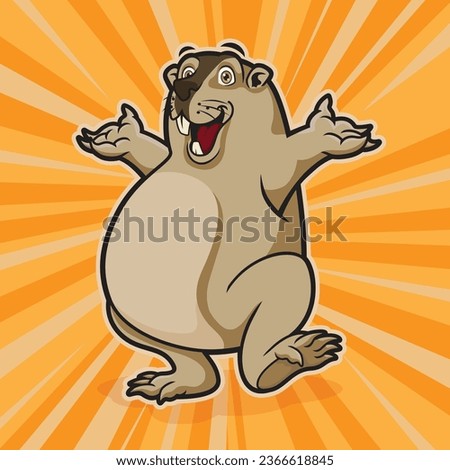 Smile Happy Himalayan Marmot Prary Dog Mascot Logo Design by Himawan Rush X