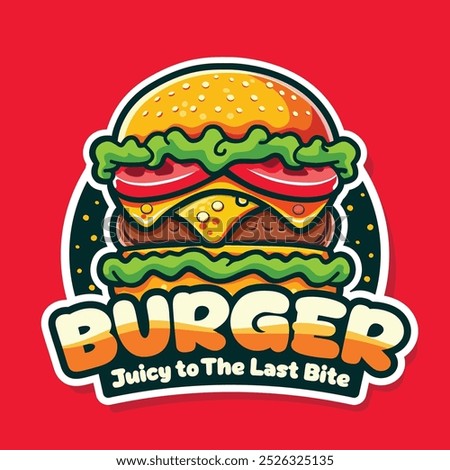 Burger Logo Logo Design with Thick Outline