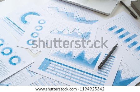 businessman working data document graph chart report marketing research development  planning management strategy analysis financial accounting. Business  office concept. Сток-фото © 