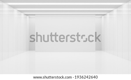 White clean empty architecture interior space room studio background wall display products minimalistic. 3d rendering. Сток-фото © 