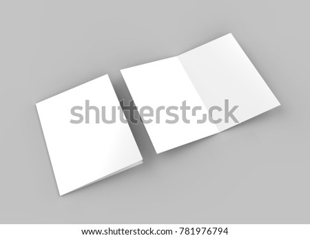 blank half fold brochure