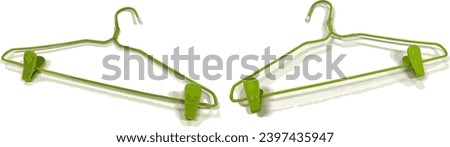 Green Cloth hanger in 2 side. hanger also have Clothespin