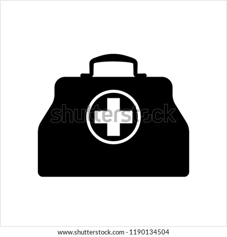 Doctor Bag Icon, First Aid Box Icon Vector Art Illustration