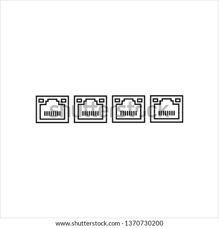 Ethernet Port, Lan Network Port Vector Art Illustration