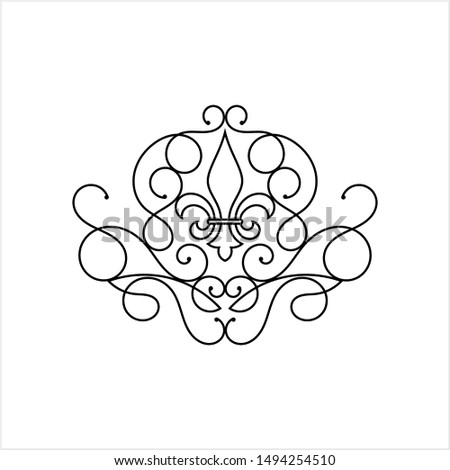 Fleur De Lis Metal Wall Decor, Fleur-De-Lys Or Flower-De-Luce, The Decorative Stylized Lily Vector Art Illustration