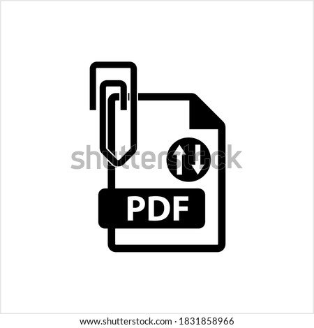Pdf Attachment Icon, Pdf File Attached Icon, Paper Pin Attachment, Portable Text Graphic File Format Vector Art Illustration