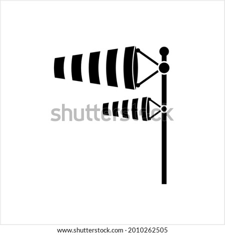 Wind Sock Icon, Windsock Icon, Wind Direction Indicator, Wind Flow Icon Vector Art Illustration