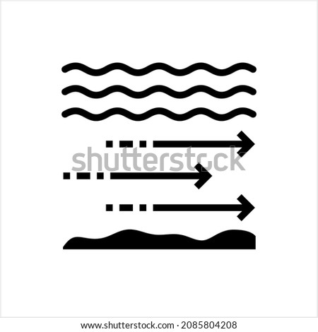 Water Movement Icon, Water, Liquid Flow Direction Vector Art Illustration