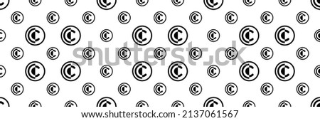 Copyright Icon Seamless Pattern, Copyright Letter C Symbol Vector Art Illustration