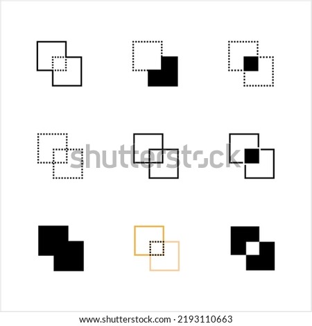 Graphic Path Effect Icon, Shape Exclude, Weld, Trim, Crop, Common, Cut, Outline, Merge Vector Art Illustration