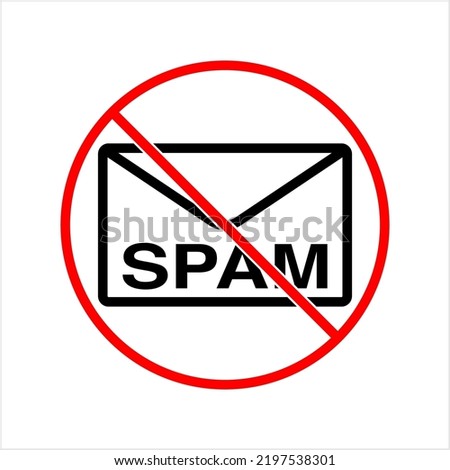 Spam Mail Icon, Junk Email, Electronic Unsolicited Messages Vector Art Illustration