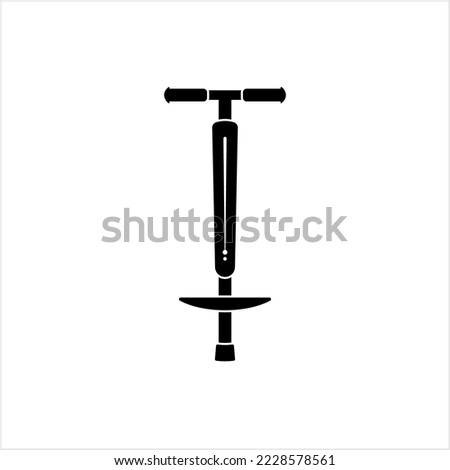 Pogo Stick Icon, Coil Spring Device For Jumping In Standing Position Vector Art Illustration