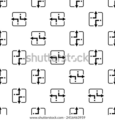 Split Icon Seamless Pattern, Split Vertical Arrow, Split Horizontal Arrow, Vector Art Illustration