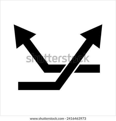 Split Icon, Split Vertical Arrow, Split Horizontal Arrow, Vector Art Illustration