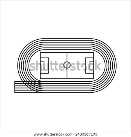 Running Track Icon, Track, Field Athletics Sport Rubberized Artificial Running Surface Vector Art Illustration