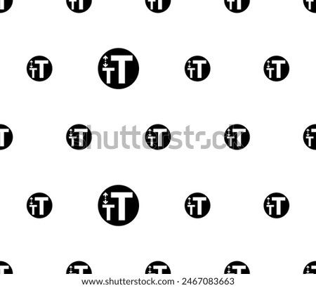 Text Size Icon Seamless Pattern, Text Height Size Icon Vector Art Illustration