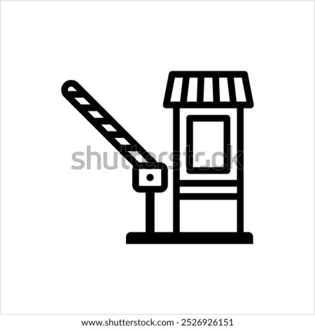 Toll Booth Icon, Tollway, Toll Plaza, Road Fee, Tax Collection Station Vector Art Illustration