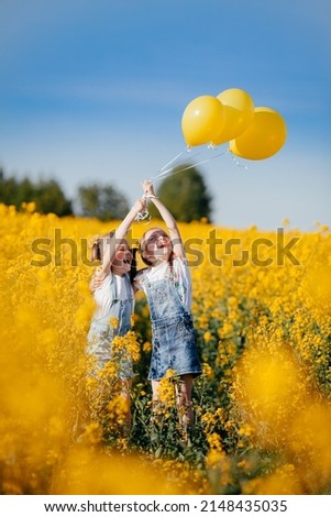 Image, Stock Photo blue ball with bee flowers