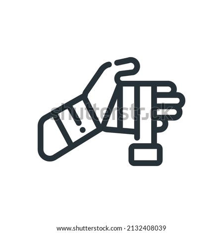 bandaged wrist line icon, medical icon