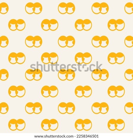 Hippie fun looker eyes seamless pattern for background and home textile design. Yellow print on white background