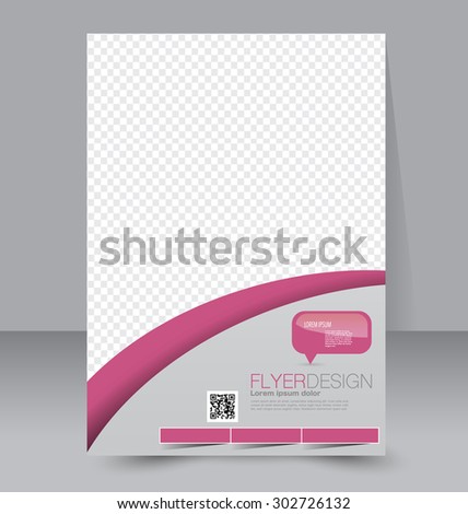 Flyer template. Business brochure. Editable A4 poster for design, education, presentation, website, magazine cover. Pink color.