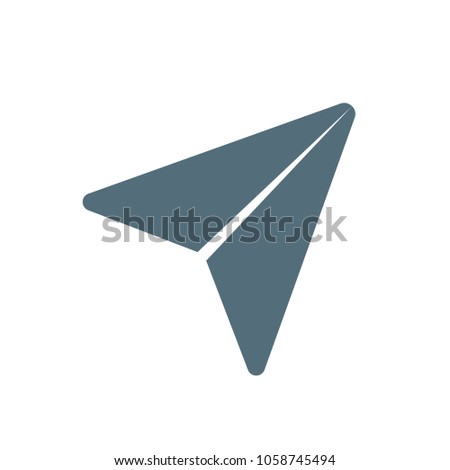 Paper plane icon vector, Send Message solid logo illustration, pictogram isolated on white