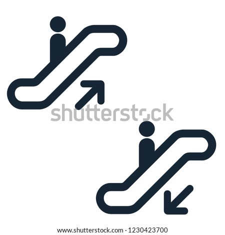 Escalator elevator icon. Vector illustration. Business concept escalator pictogram