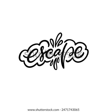 Handwritten Escape logo design featuring modern, playful typography with fluid lines and dynamic elements.