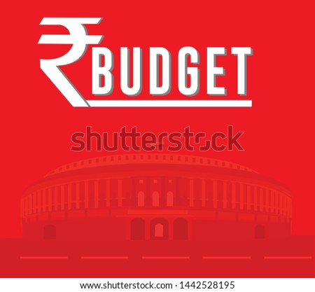 Indian union budget , Indian economy, finance, red abstract background, illustration

