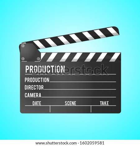 Slate of director film isolated on blue background. Option 2. Vector illustration EPS 10.