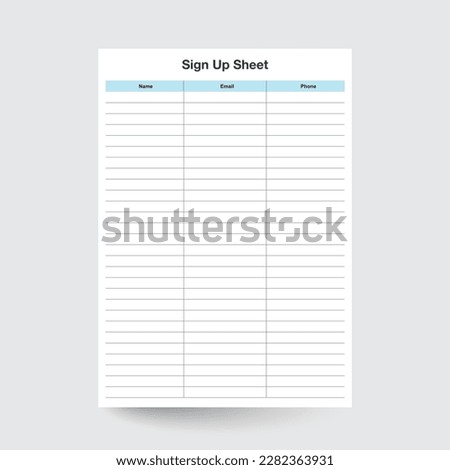 Sign Up Sheet,Sign up Form,Sign up Template,Sign up Sheet