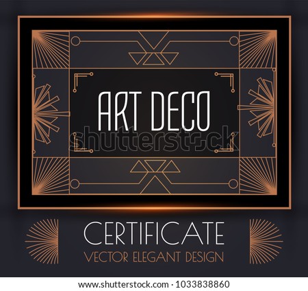 white gold art deco wedding invitation template vector download