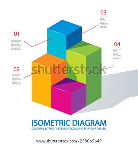 Isometric diagram. Vector illustration.