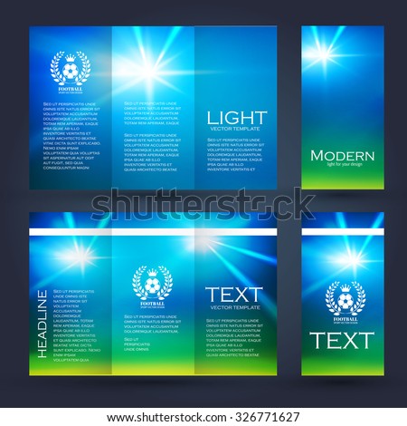 Design templates collection for banners, flyers, placards and posters. Sport & Football design. Spotlight card set.  Vector illustration