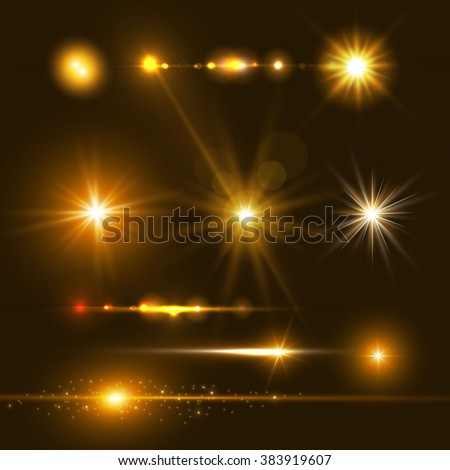 Lens Flare Set. Shining Collection. Vector illustration