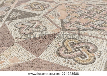 Ancient mosaic floor tiles.
