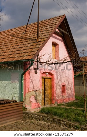 colorful wine cave in picturesque wine region of southern moravia, czech republic