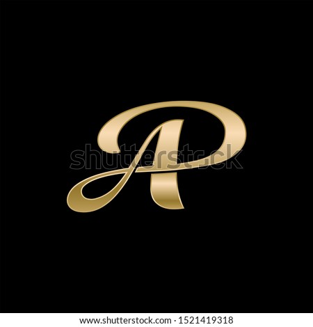 AP gold monogram logo. Vector