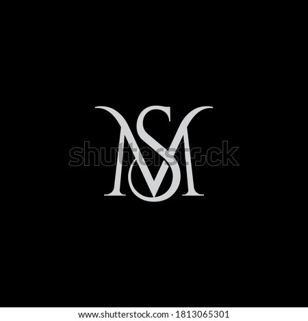 MS logo design. Vector illustration.