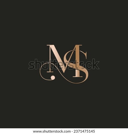 MS logo design. Vector illustration.