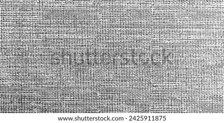 Vector fabric texture. Distressed texture of weaving fabric. Grunge background. Abstract halftone vector illustration. Overlay to create interesting effect and depth. Black isolated on white. EPS10.