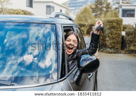 Similar – Image, Stock Photo A proud car owner in 1936 in Gdansk, with his fancy runabout.