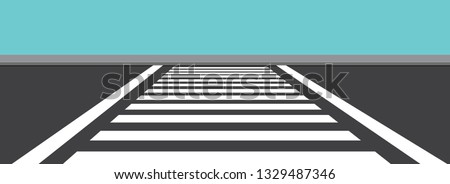 Zebra Crossing the Front Vector Illustration