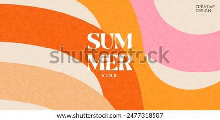 Creative concept of summer bright cover, card or poster in minimal style for corporate identity, branding, social media ads, promo. Modern design template in trendy geometric style