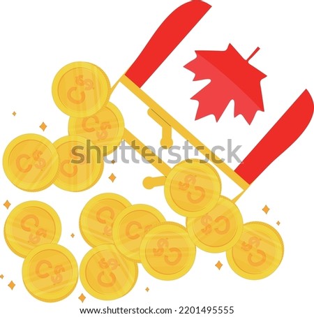 Canadian flag hand drawn,Canadian Dollar hand drawn