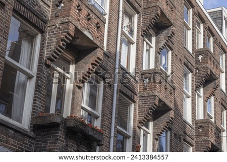 Similar – Image, Stock Photo Old clinker facade made of red brick in the sunshine in front of a bright blue sky in the Hanseatic town of Lemgo near Detmold in East Westphalia-Lippe